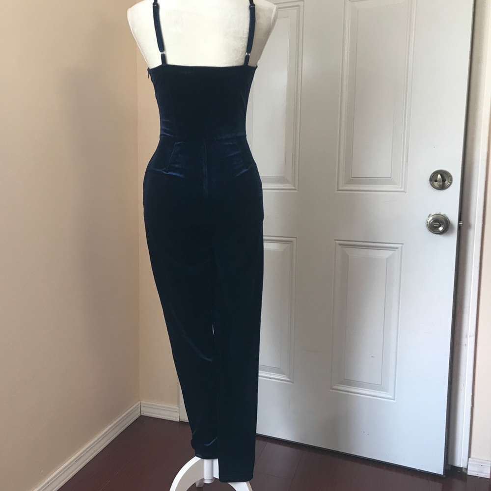 Dark blue Velvet jumpsuit size S - Picture 2 of 2